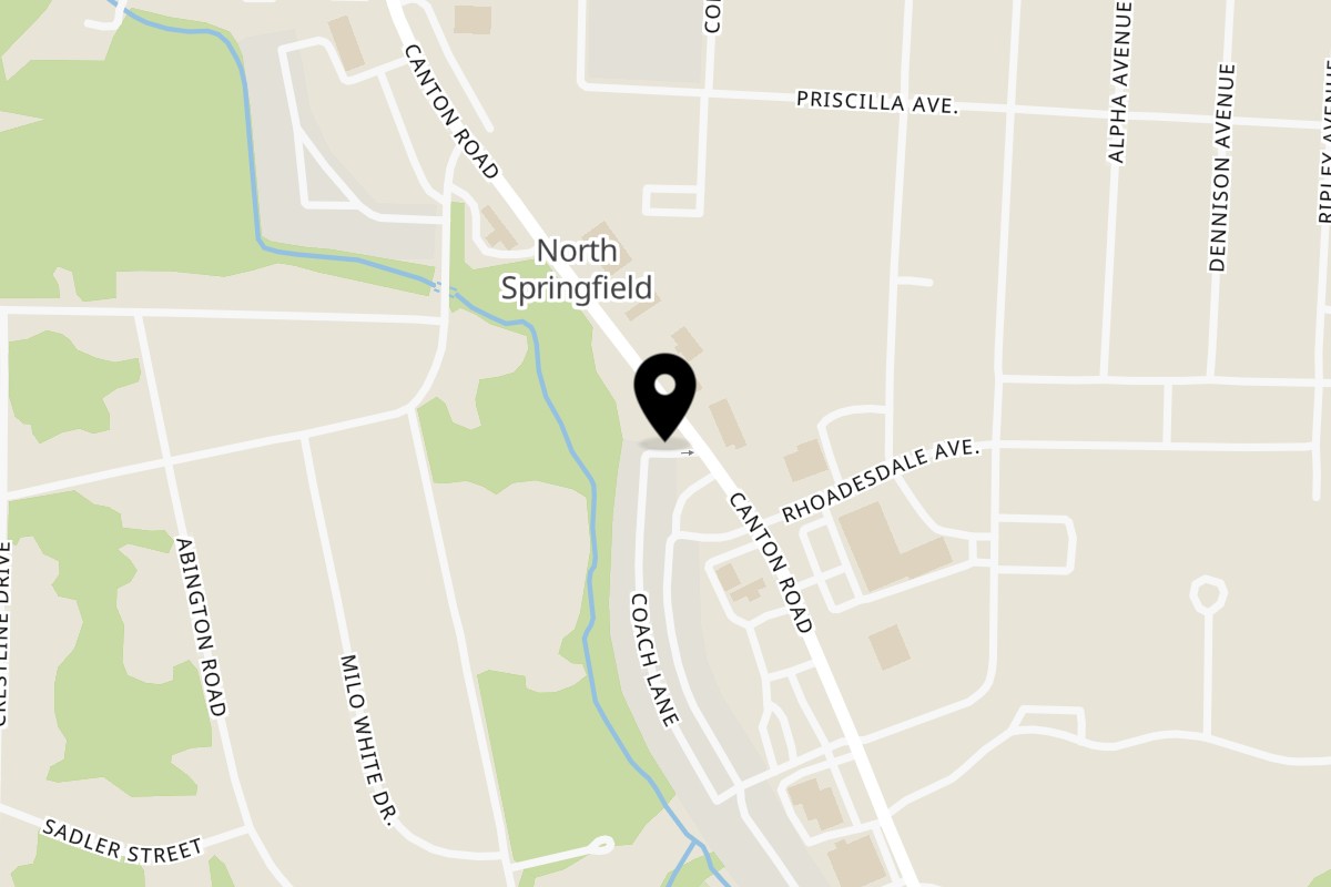 Map showing the location of Carnitas and Tacos - Akron on 886 S Canton Rd in Akron